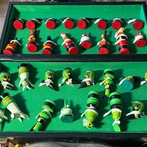 EXTREMELY RARE NORDIC WOOD MADE CHESS PIECES!  All handmade, carved,